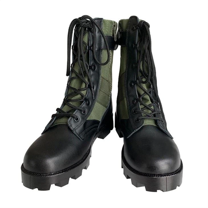 Military Boots Leather With Rubber Sole Combat Boots